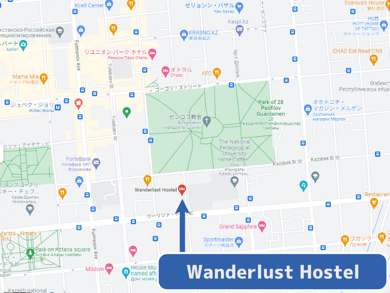 Wanderlust Hostel 地図