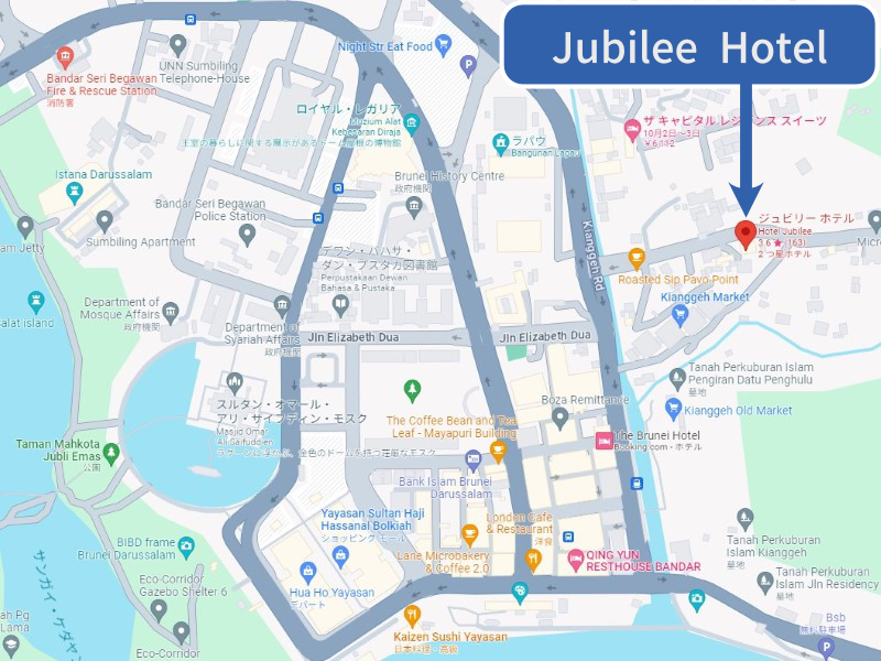 ブルネイの Jubilee Hotel 地図
