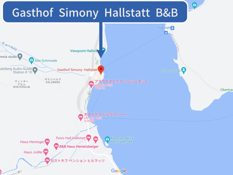 Gasthof Simony Hallstatt B&B 地図