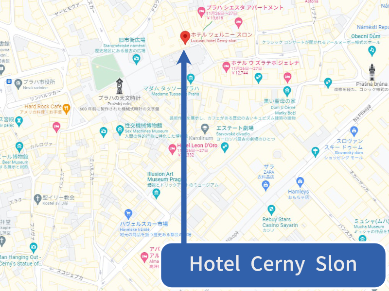 Hotel Cerny Slon 地図