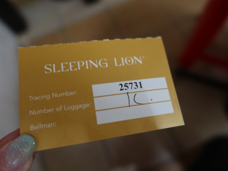 Sleeping Lion Suites 荷物預けの控え