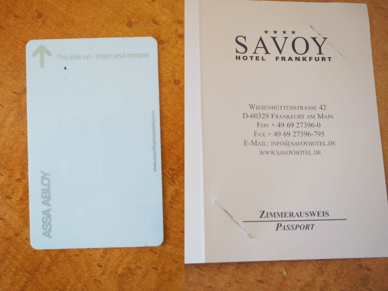 SAVOY Hotel Frankfurt cardkey